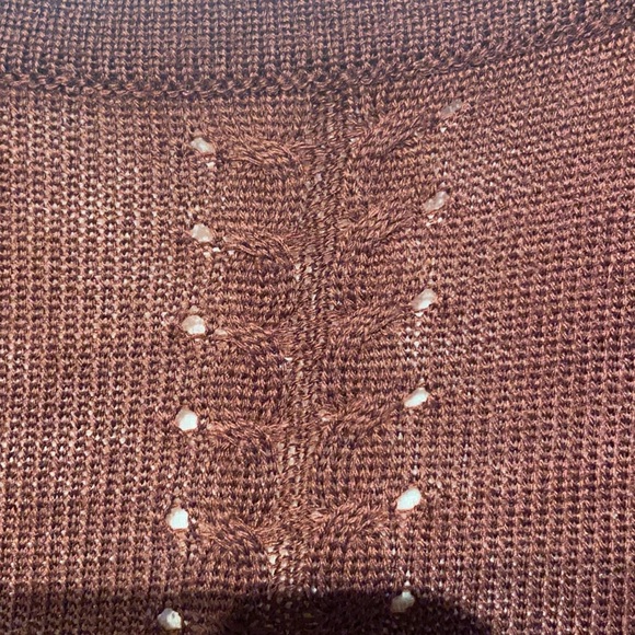 New Anthro Skies Are Blue burgundy detail sweater. - Picture 4 of 10